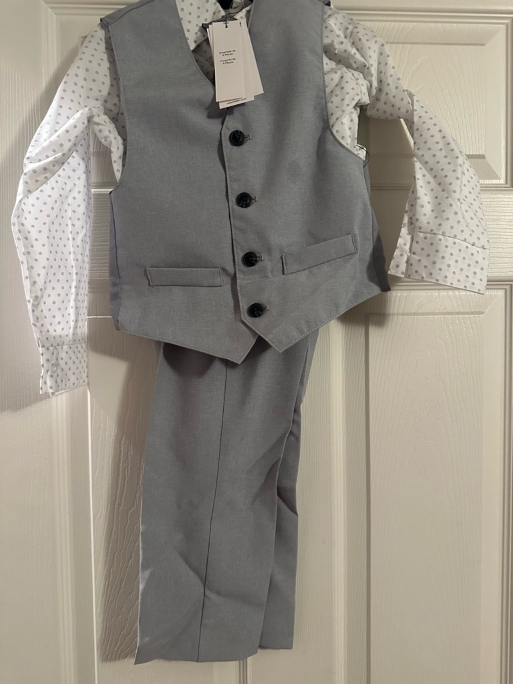 Calvin Klein Light Gray Boys Vest & Tie Set